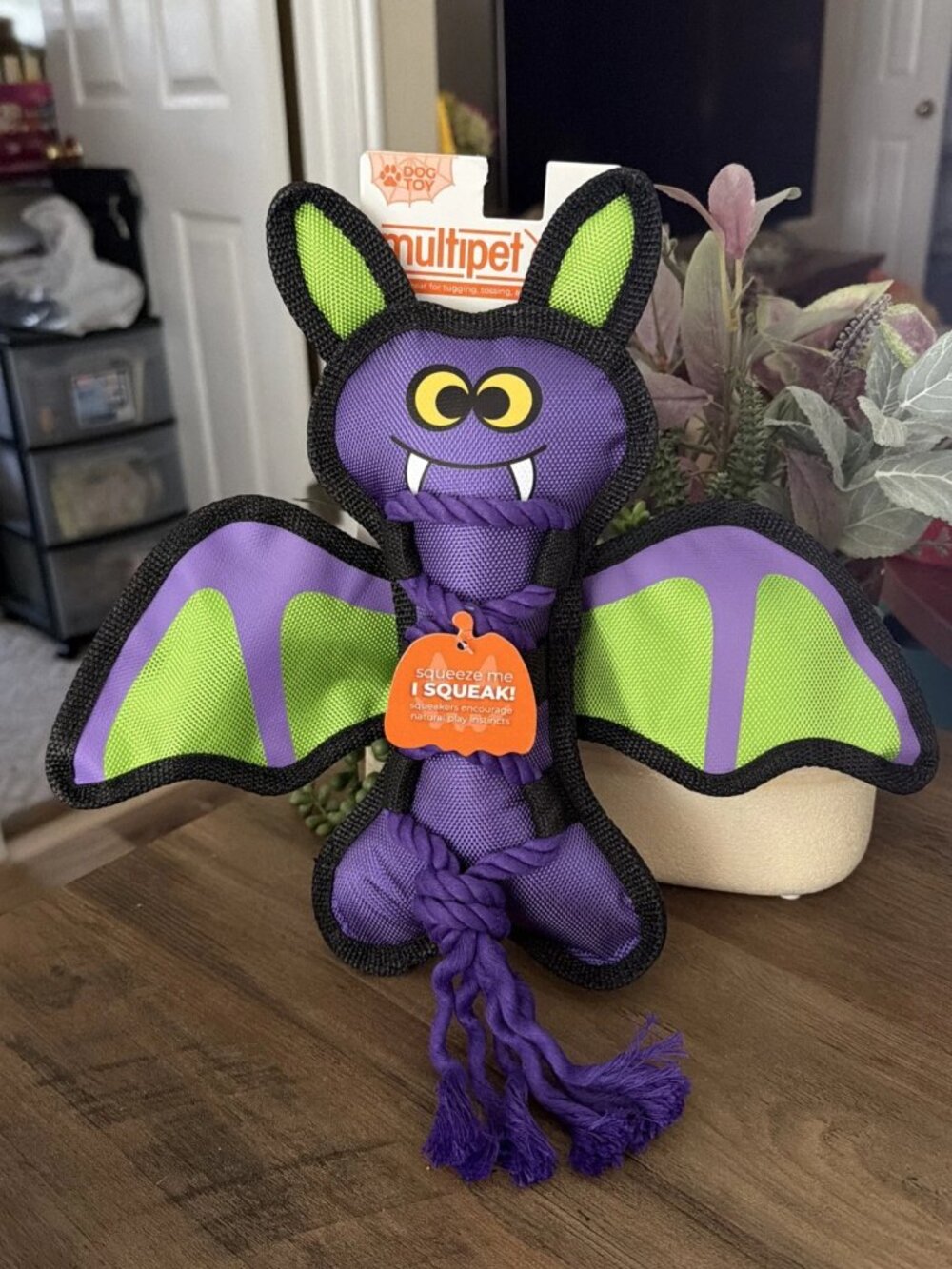 Multipet Cross-Ropes Bat - Halloween - NEW